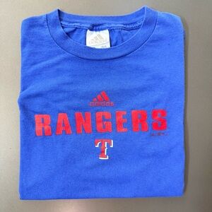 Adidas Texas Rangers Blue Tee T-Shirt - Size Unisex Medium